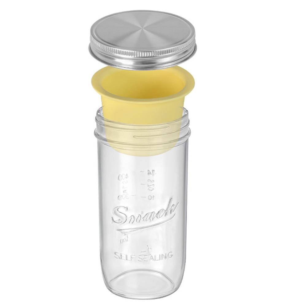 Breakfast Container 16/24 Oz Salad Glass Jars Leak-Proof Wide Mouth Mason Jar Sealed Transparent Salad Container Home Office