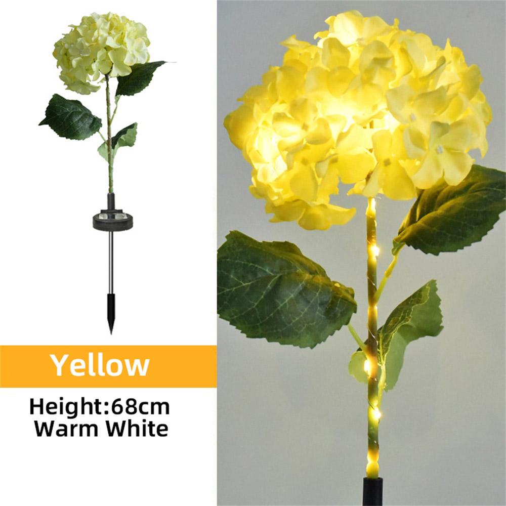 LED Solar Garden Light Outdoor Hydrangea Light Waterproof Flowers Stake Light for Garden Pathway Backyard Landscape Decorative