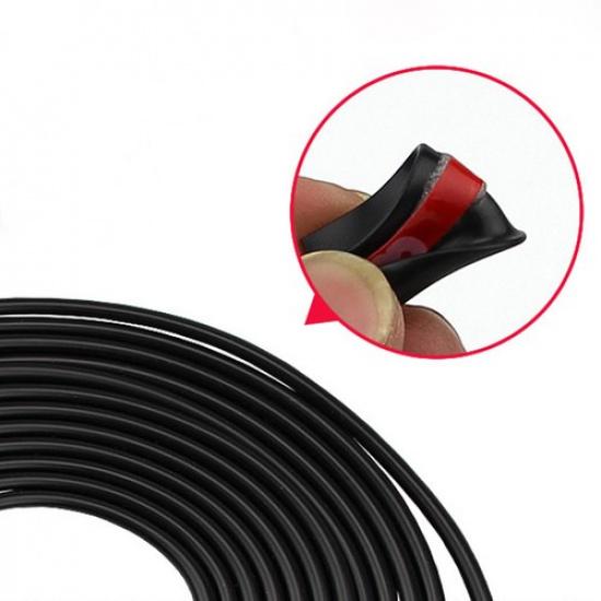 5M / 16FT Černý ochranný proužek na hranu dveří auta Ochrana proti poškrábání Lišta Dekorativní kryt