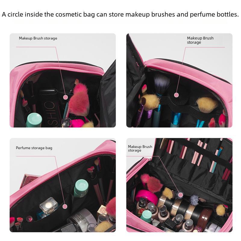 Portable Black Beauty Makeup & Scissors Storage Bag for Hairdressers