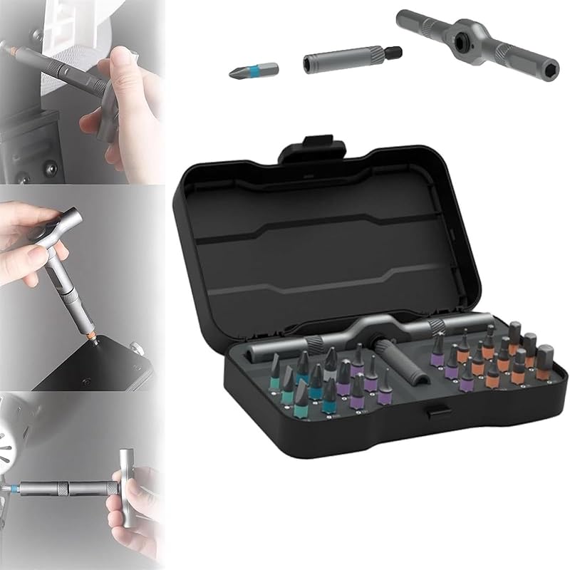 DIY Screwdriver 24 in 1, 24Pcs Precision Ratcheting Screwdriver Set, Multitool Ratchet Screwdriver Set Magnetic for Professionals, DIY, Work and 1set