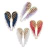Set Of 4 Elegant Rhinestones Feather Brooch Unisex Angelic Wing Pins for Stylish Accessorizing Backpack Decorations