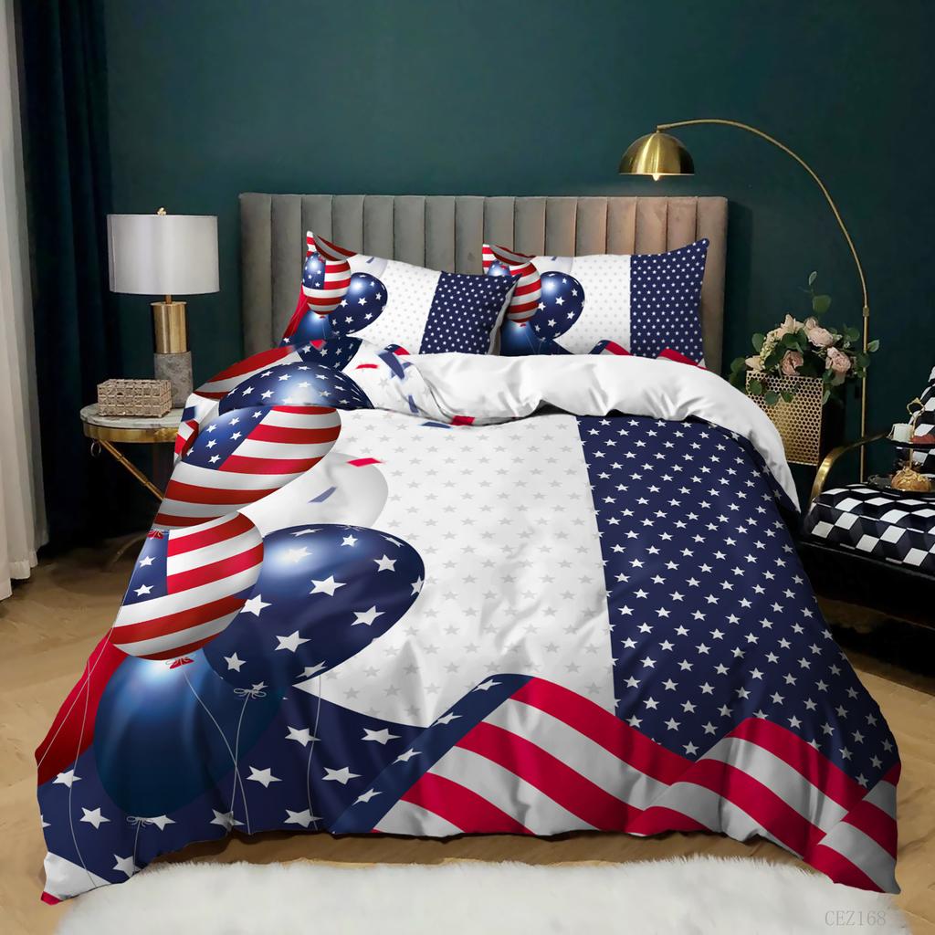 203D Digital Printing National Flag Quilt Set Three-Piece 3D Digital Printing Kit