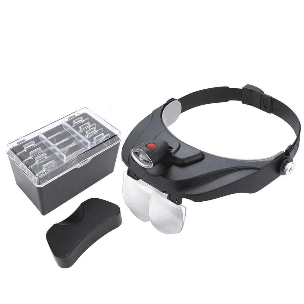 

Multifunctional LED Head Mount Magnifier with Replaceable Lens for Inspection