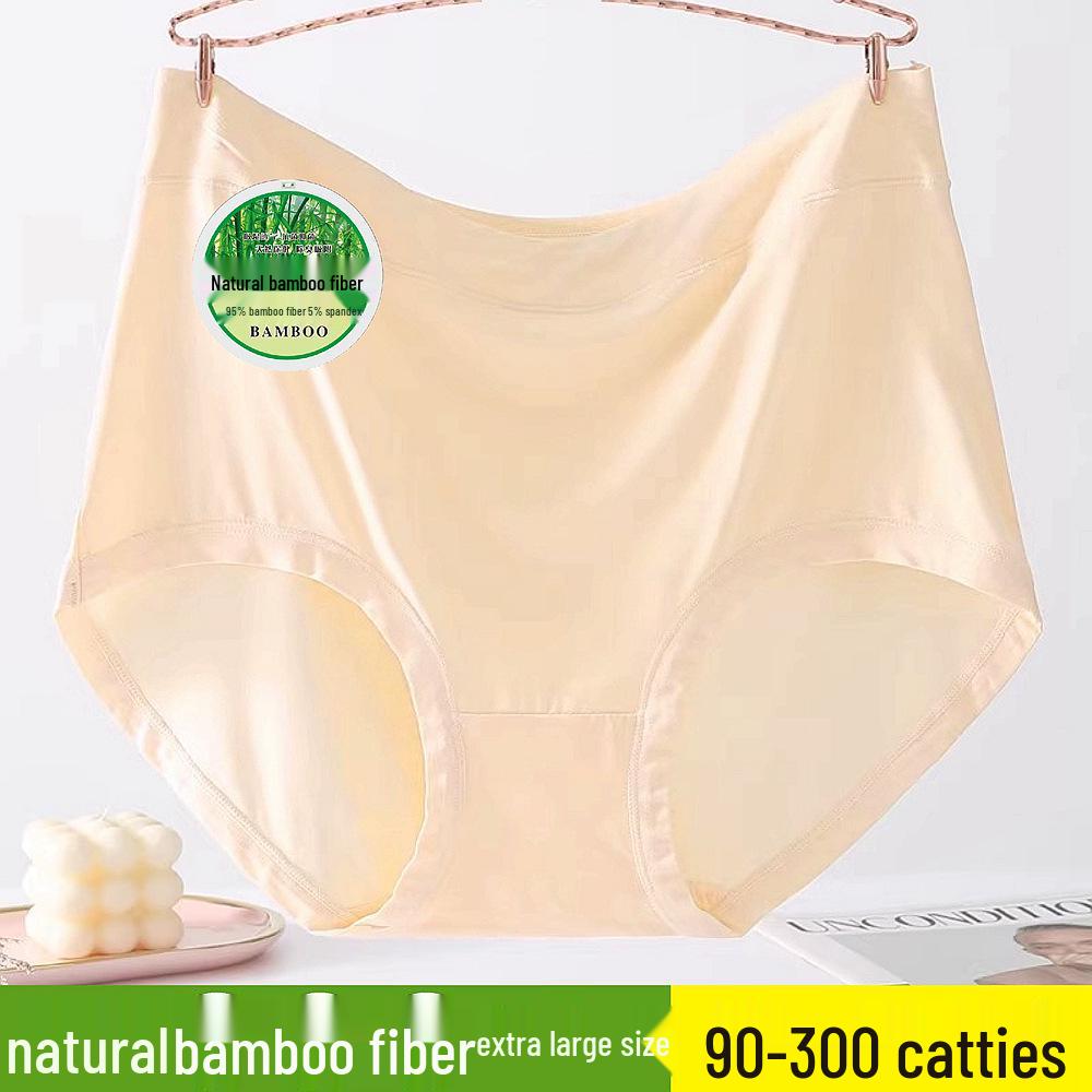 Plus Size Women's Bamboo Fiber Mid-High Waist Panties - Breathable, Antibacterial, Comfortable, Hip-Hugging, Mom Briefs.