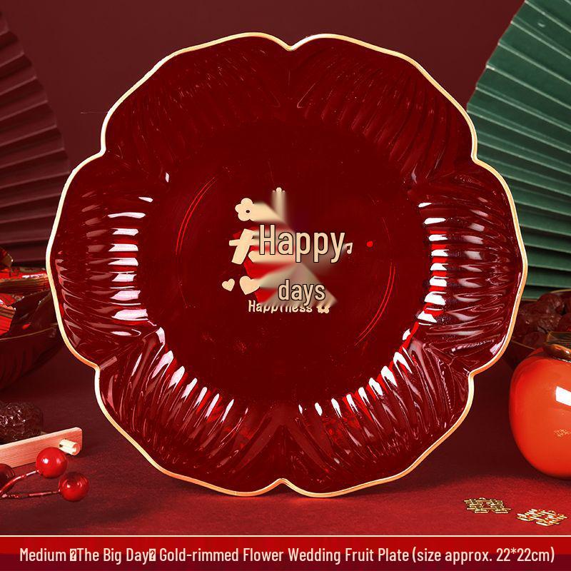 Красная Свадебная Помолвочная Конфетница и Фруктовница - Идеально для Декора Гостиной или Журнального Столика