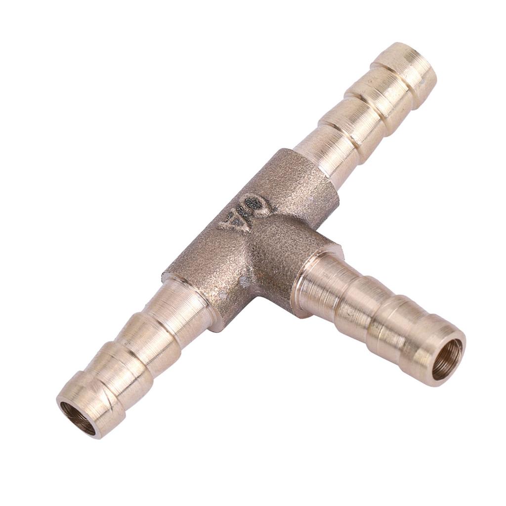 Brass T Piece 3 Way Fuel Hose Joiner Connector 6mm For Compressed   Oil Gas Pipe