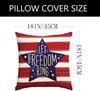 4Th Of July Pillow Covers, Red White Blue Summer Outdoor Throw Pillow Covers, Day Usa Flag Linen Fourth Of July Cushion