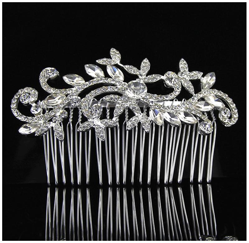 Eleganter handgefertigter Kristall-Strass Damen Haarkamm Braut Kopfschmuck Bankett Zeremonie Täglicher vielseitiger Schmuck Haarreif Haarnadel
