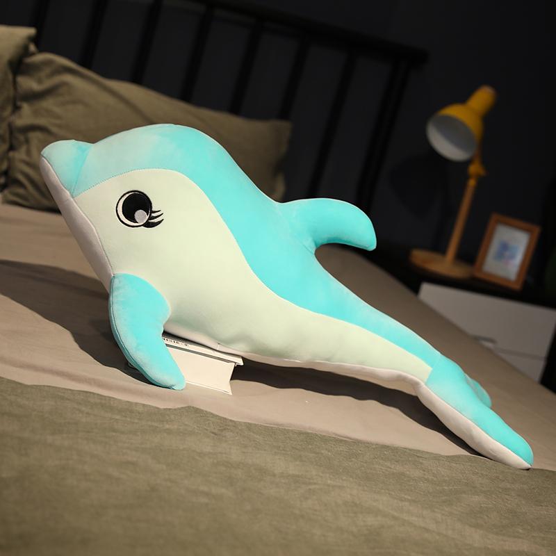 New Huggable Super Soft Dolphin Plush Toy Stuffed Sea Fish Doll Pillow Back Cushion Gift For Kid and Girlfriend Room Decoration