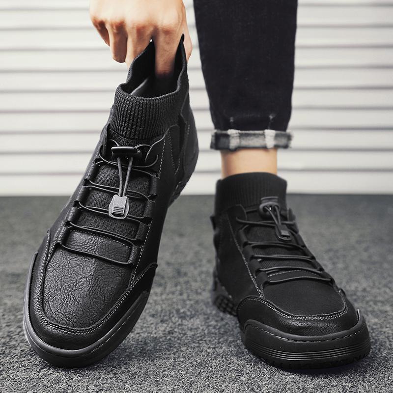 Men Designer Leather Shoes outdoor Handmade Luxury Leisure Casual Moccasin Fashion high top Comfortable men shoes