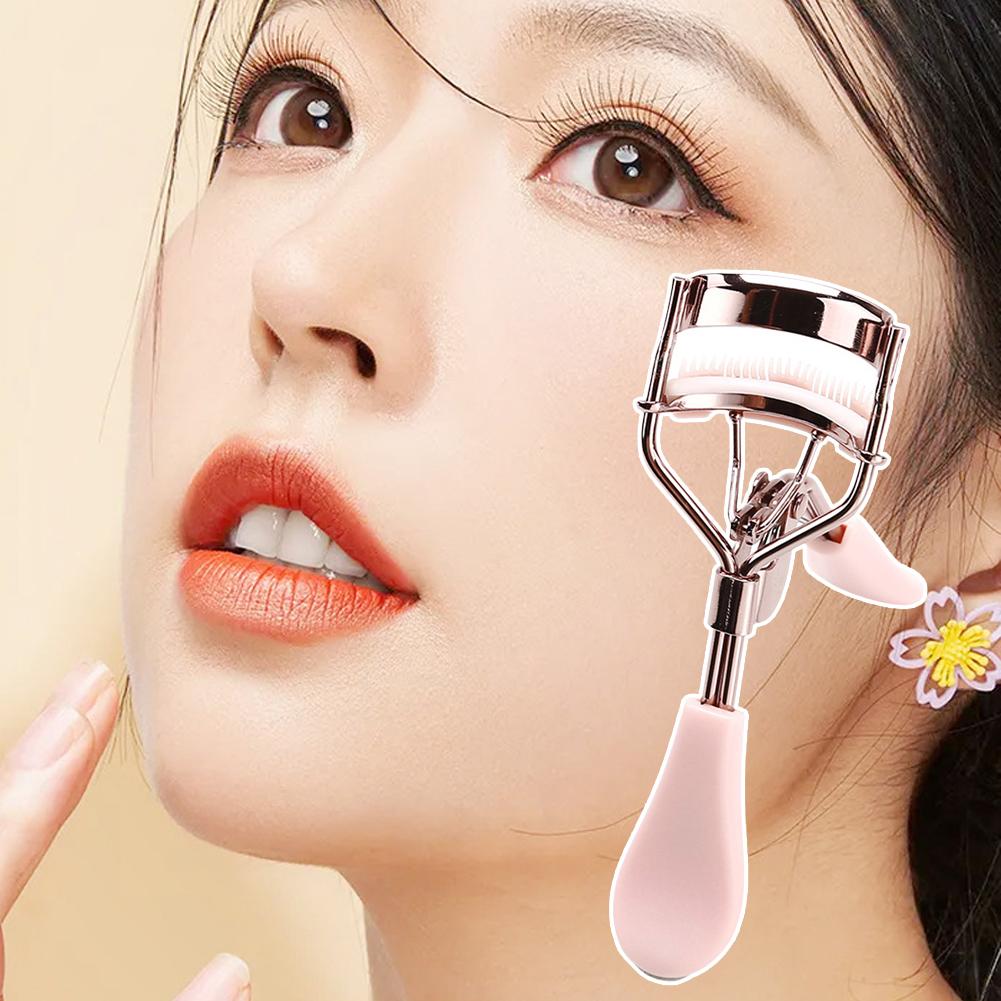 Curved Handle Eyelash Curler Tweezers Gentle On Lashes Long-Lasting Curling Cosmetic Tool for Eye Makeup