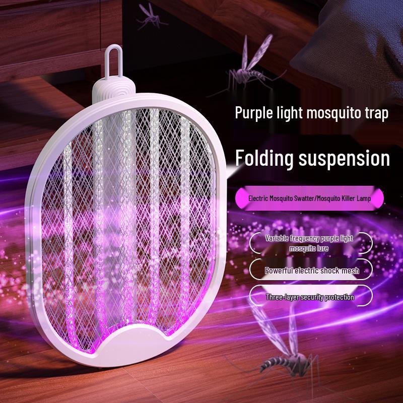 Rechargeable 2-in-1 Telescopic Mosquito Swatter & Purple Light Killer Lamp