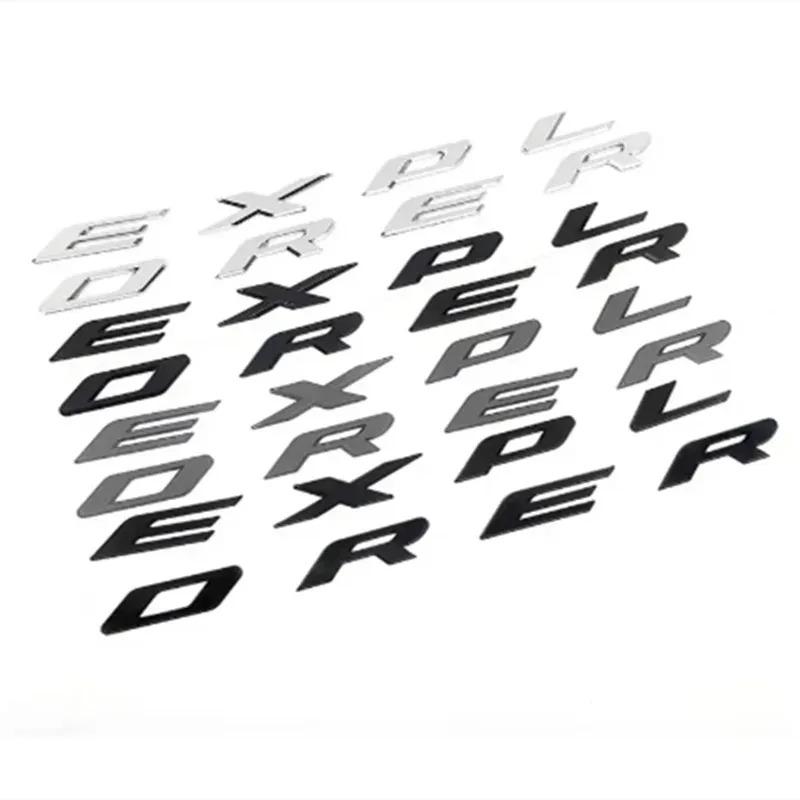 swpzb8 3D ABS Chrome Black Letters Explorer Logo Car Front Hood Emblem Bonnet Badge Sticker For Explorer 2011-2021