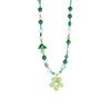 Colorful Floral Chain Choker Coloured Glaze Beads Pendant Necklace Fashion Flower Necklace  Girls