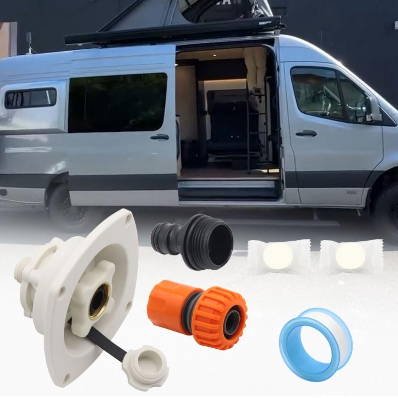 Raccordi Rapidi per Sistema Idrico del Camper Adattatori Filettati in Ottone Anti-Perdita Materiale PP Resistente per Campeggio