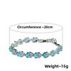 Brilliant Light Blue Cubic Zirconia Bracelets Silver Color Fashion CZ Tennis Bracelet for Women Engagement Party Jewelry Gifts