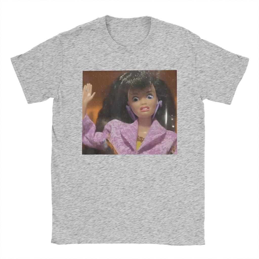 Streetwear T Shirt Beach Disgusting Doll Face Meme Gen Z Stupid Brainrot Novelty T Shirts Pure Cotton Tee Shirt for Unisex Tops
