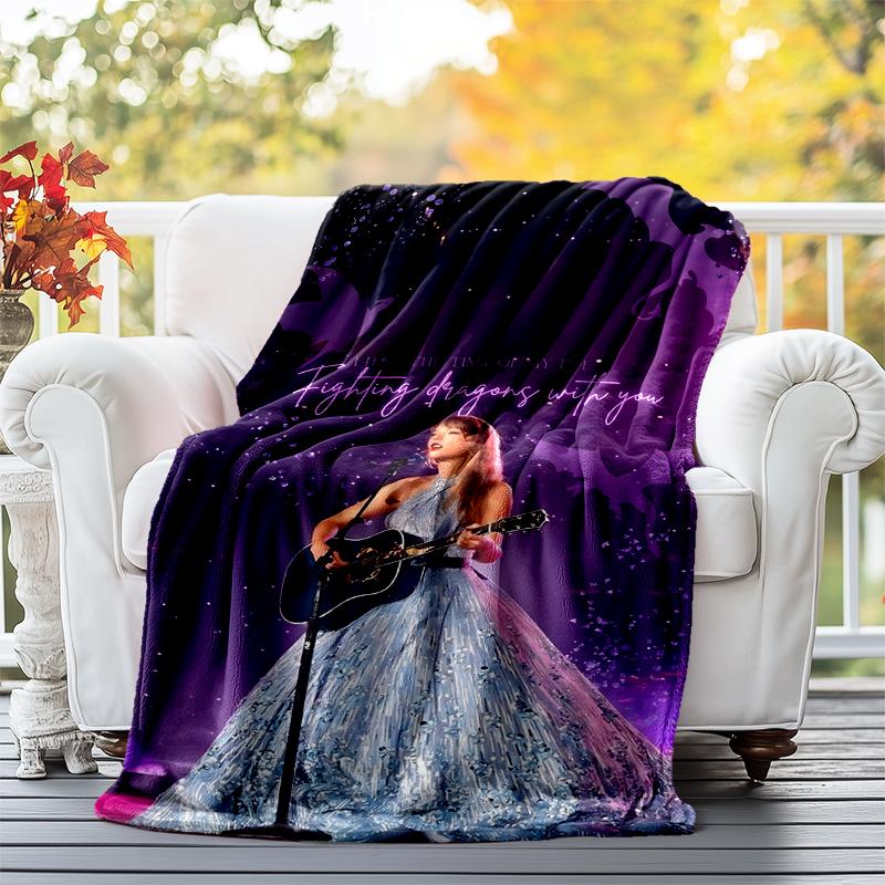 TS Fan Flannel Blanket Soft All-Season Throw, Design for Camping, Car Travel, Hiking Sofa, Bed, Office Perfect Gift for Parties