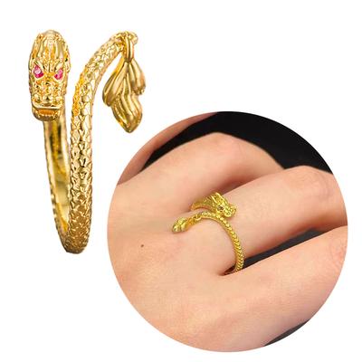 Dainty Dragon Shape Rings Adjustable Open Rings Graceful Accessory for Women Girl