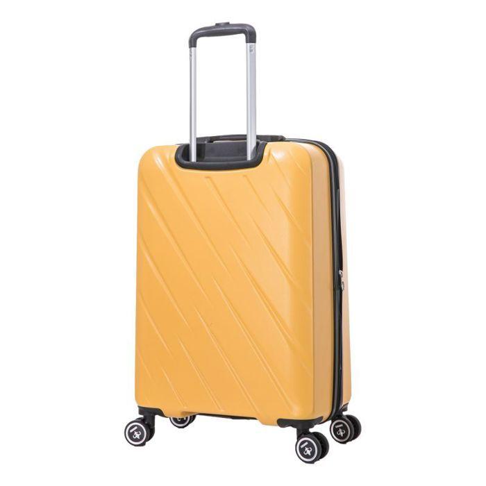 Set of 3 Expandable Suitcases - 100% ABS - LYS Paris 350/3 - Yellow