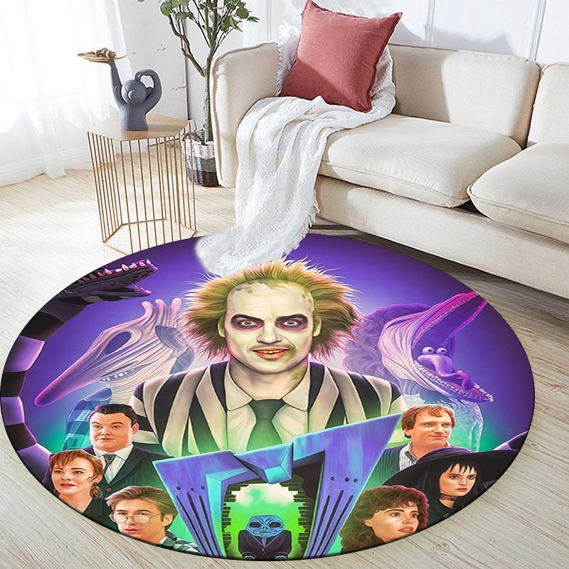 Beetlejuice,Round Area Rug,Carpet Rug for Living Room Bedroom Sofa Playroom Decor,Non-slip Floor Mat