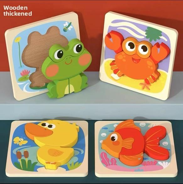 Childrens Wooden 3d Animal Traffic Puzzle With Educational Design For Early Learning
