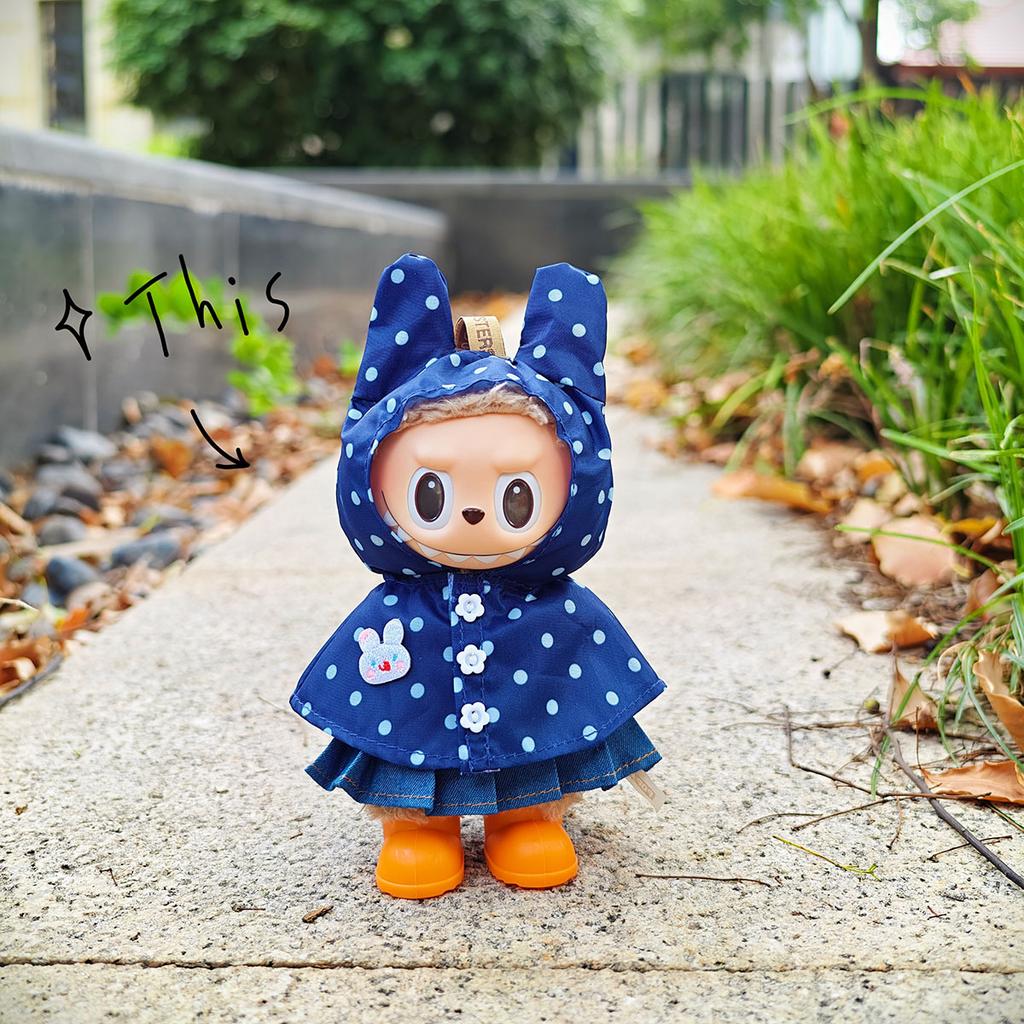 Only Clothes for V1 V2 V3 Labubu Clothes Raincoat Colorful Polka Dot Waterproof Suit Set Raincoat Suit Set Children's Gift