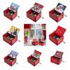 Red Music Box Ornaments Painted Santa Claus Wooden Box Fashion Hand-cranked Music Box  New Year