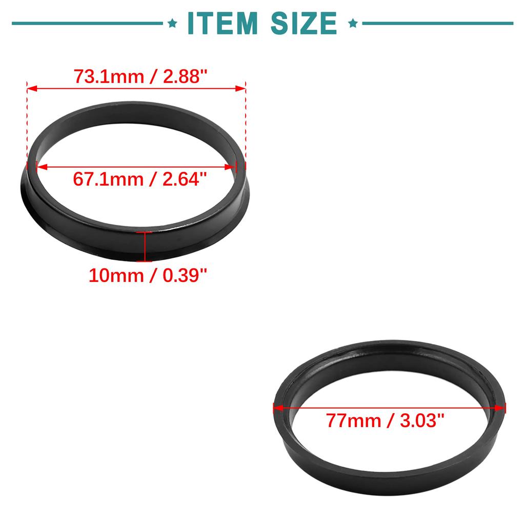 ACROPIX Hub Centering Car 73.mm -67.1mm Hub Centering Wheel Boacenter Black 4pcs