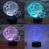 Rugby Cap Pattern 3d Led Night Light With Touch Control For Home Decor Gift