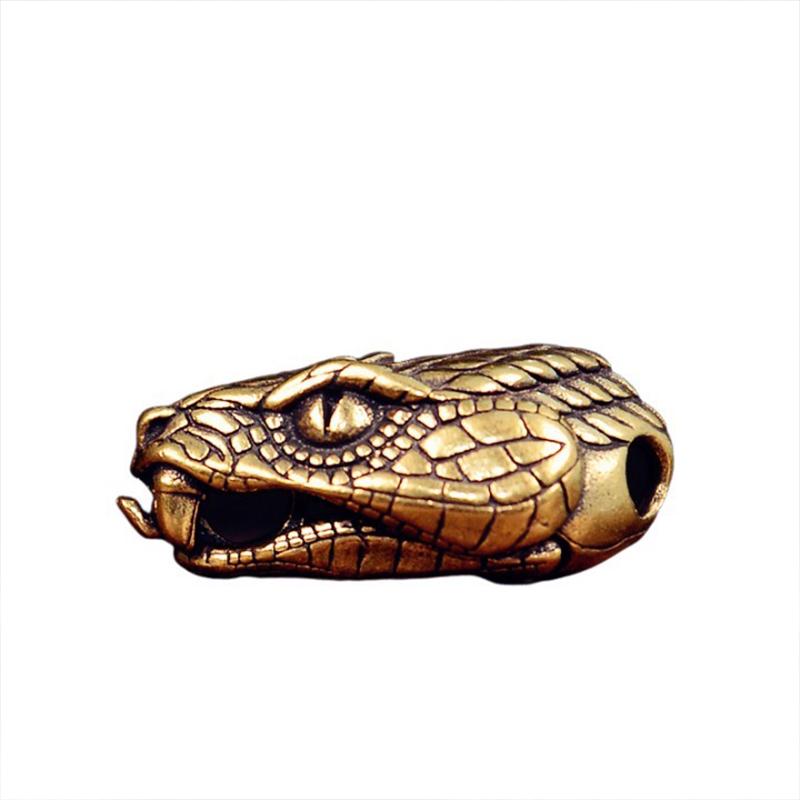 Snake Head Brass Buckle EDC Outdoor DIY Woven Paracord Pendant Adult Fidget Toy Paracord Rope Decompression Toy Edc Accessory