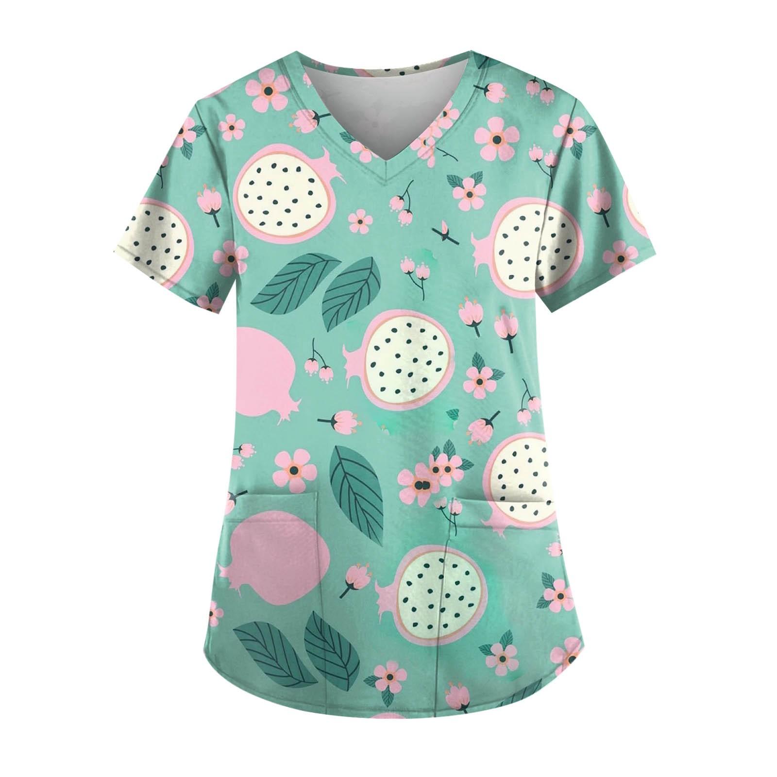 

Жіноча кишенькова куртка з V-подібним вирізом і фруктовим принтом з короткими рукавами S зелений