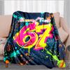 1PC Custom Name Graffiti Art Celebration Flannel Blanket Versatile,all-season Throw Suitable for the Living Room,bedroom,camping,travel,and Gift