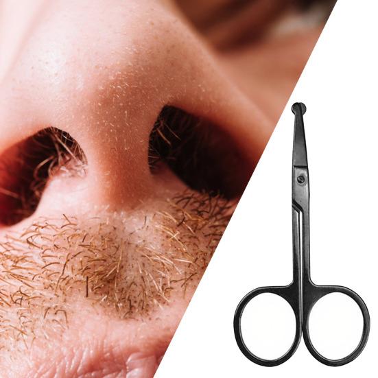 Nose Hair Scissors Safe Anti-rust Stainless Steel Eyebrows Nose Moustache Scissors for Gift