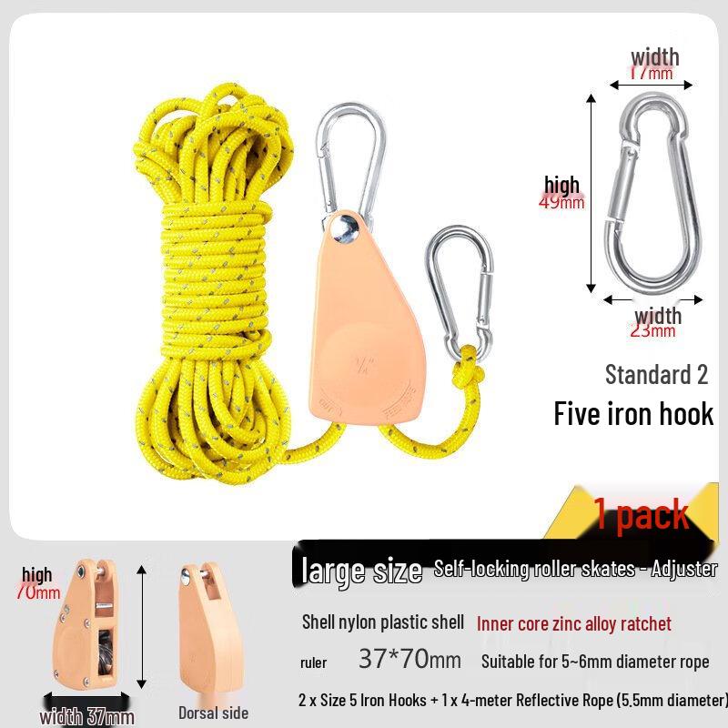 ZISIZ Reflective Rope Pulley Tensioner