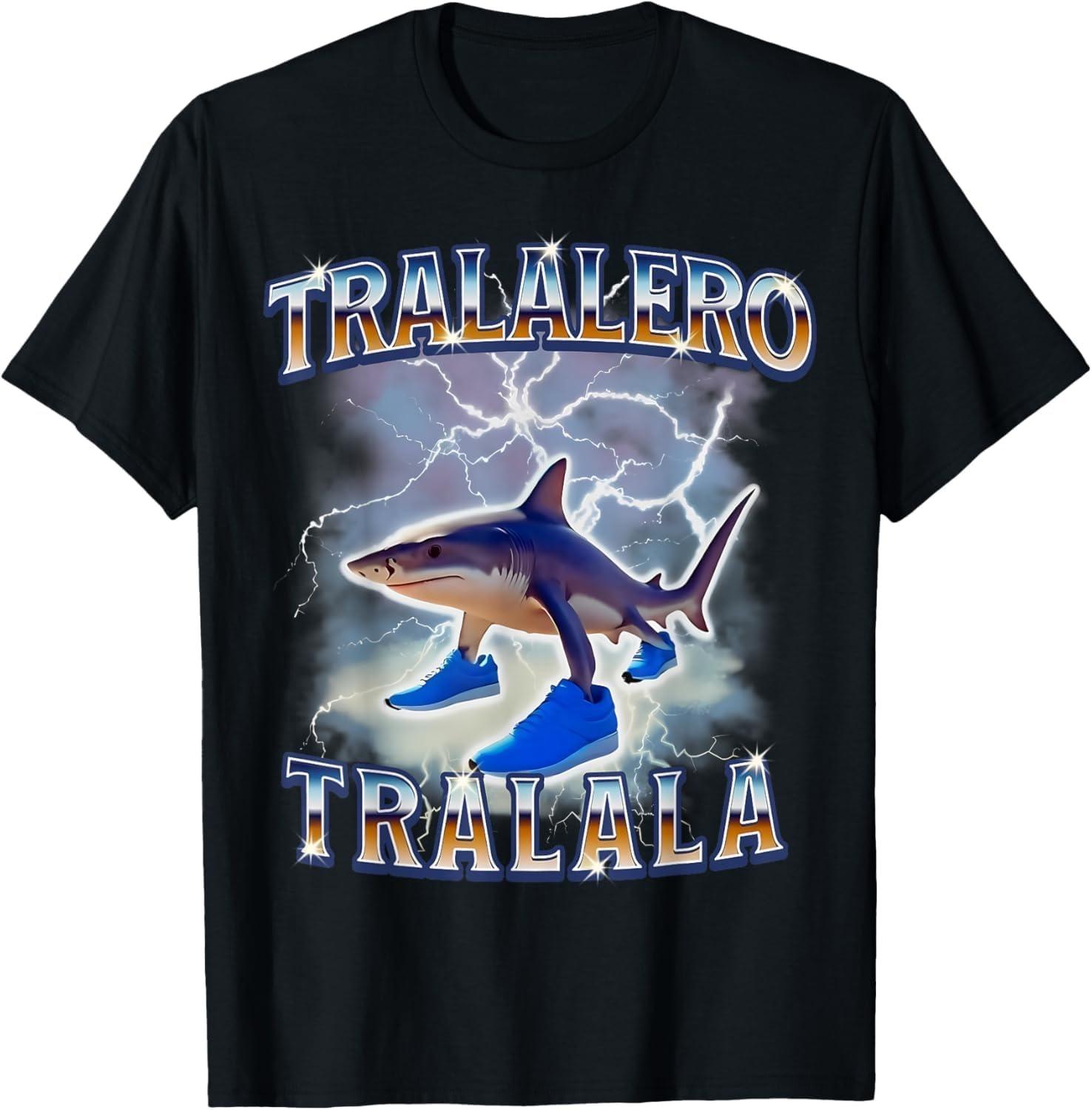 TcSerEinlO Tralalero Tralala Funny Shark Meme Bootleg T-Shirt XXXXXL чёрный