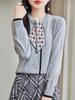 Autumn 2023 Women's Wool Knitwear: Stylish Scarf-Collar Cardigan Sweater