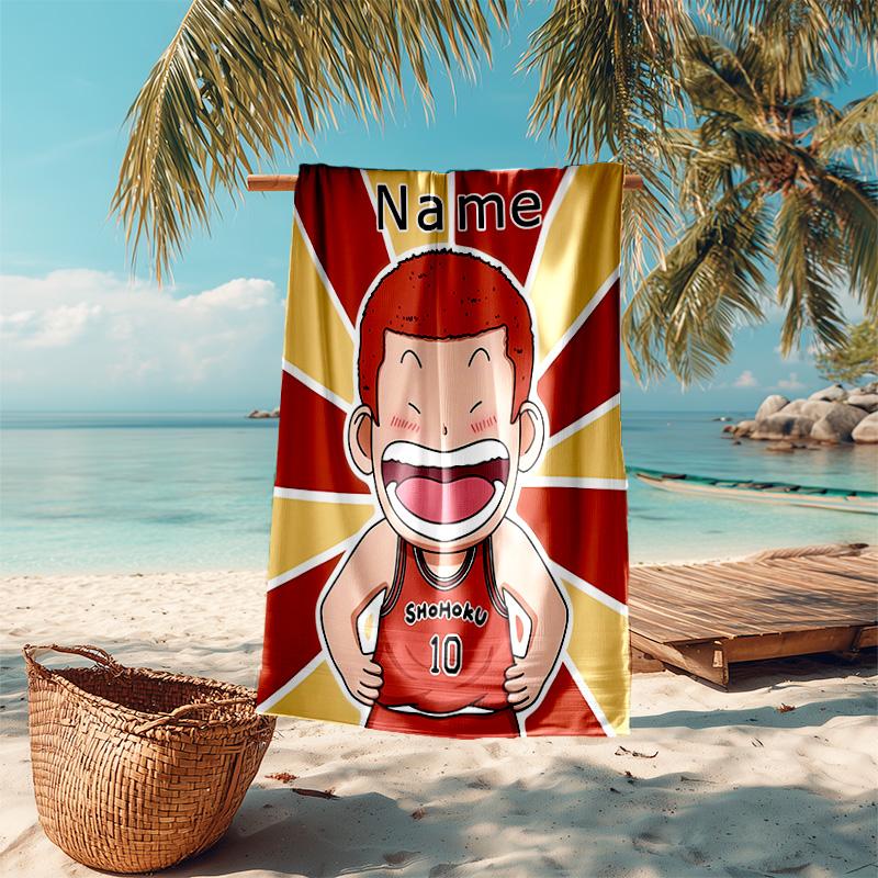 Personalized Customized Proof Beach Towel with Sakuragi Hanamichi Pattern - Soft, Absorbent,quick-drying,perfect Swimming,camping&bathing