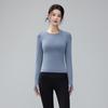 Women's Autumn/Winter Round Neck High Elastic Slimming Long Sleeve Quick-Dry Yoga and Fitness Top