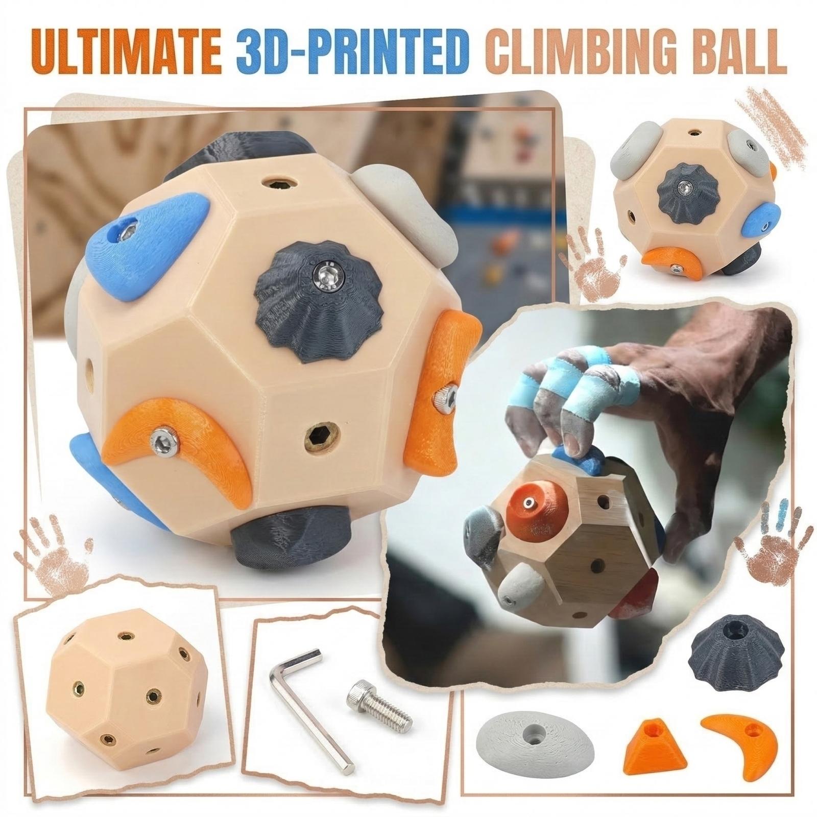 

Handcrafted Block: Build Strength And Precision, 3D Climbing Ball, Climbing Training Balls For Take It Out Anytime, Finger Strength Training C One Size