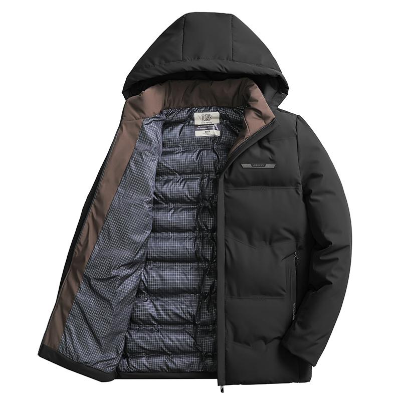 

Brand New Parkas Jacket Male Warmth Windproof Parkas Men s Thickened Cotton Waterproof Coat Snow Camping Outerwear Thick Coat XL чёрный