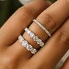 FEOBUR 2/3/4/5mm Full Moissanite Eternity Rings S925 Silver Plated 18k White Gold Diamond Wedding Band for Women Men Jewelry