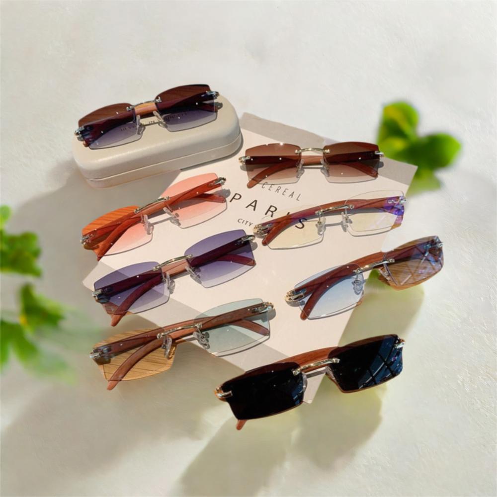1 Pcs Punk Cycling Sunglasses Rimless Rectangle Sun Glasses for Men Women UV400 Driving Shades Frameless Gradient Eyewear