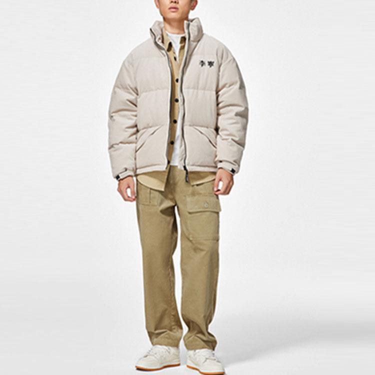 Li-Ning X Marvel Co-Branded Lifestyle Series Solid Color Multi-Pocket Straight Knit Sports Pants Men Bottoms Khaki AKXSC19-1