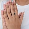 Black Onyx Oval Stacking Ring for Women, 925 Sterling Silver Prong Setting Ring, Minimalist Handmade Boho Gemstone Ring