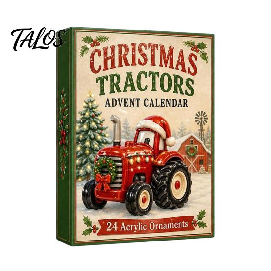 Acrylic Festive Decoration Transportation Vehicles Advent Calendar 2026 for Kids, 24 Day Christmas Countdown Set Eve Surprise with Collectible