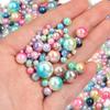 50-500pcs 3/4/5/6/8/10/12mm ABS No Hole Imitation Pearl Beads Colorful Round Loose Spacer Beads For DIY Jewelry Making Supplies