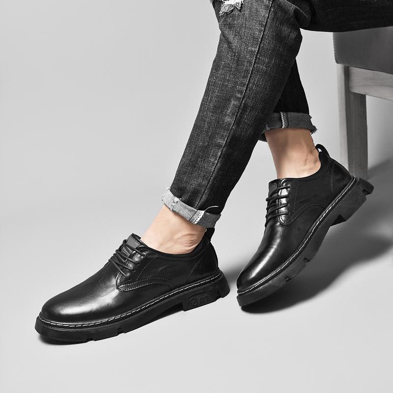 Módní ležérní pánské kožené boty Módní minimalistický a všestranný styl Volný čas Obchodní Párty Kancelář Svatební šaty Boty pro dospělé
