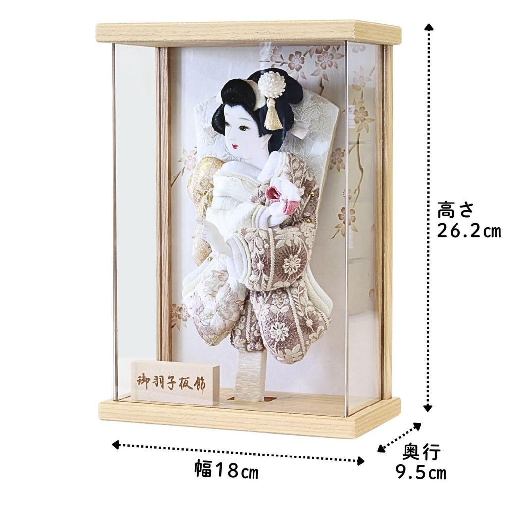 Mio Sakura battledore display plain wood with acrylic K2601 7-inch case, case, 26.2cm high, wall-mountable,